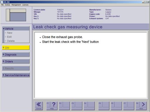 Vacumm check for leak diagnosis